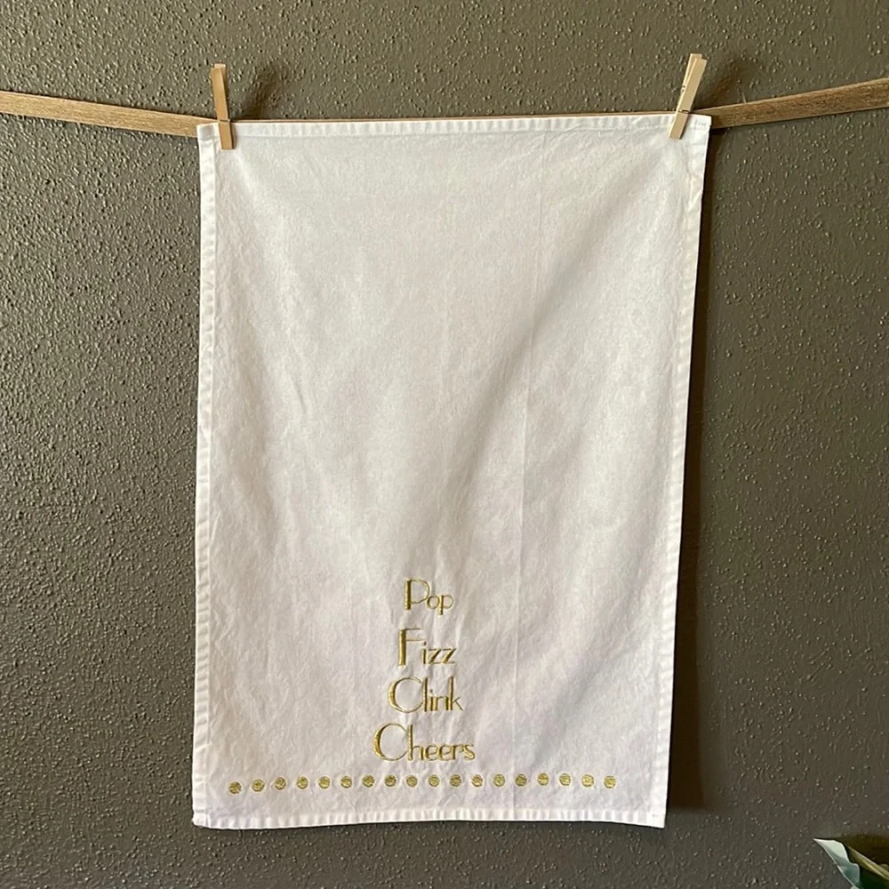 Pier 1 Pop Fizz Clink Cheers Kitchen Towel